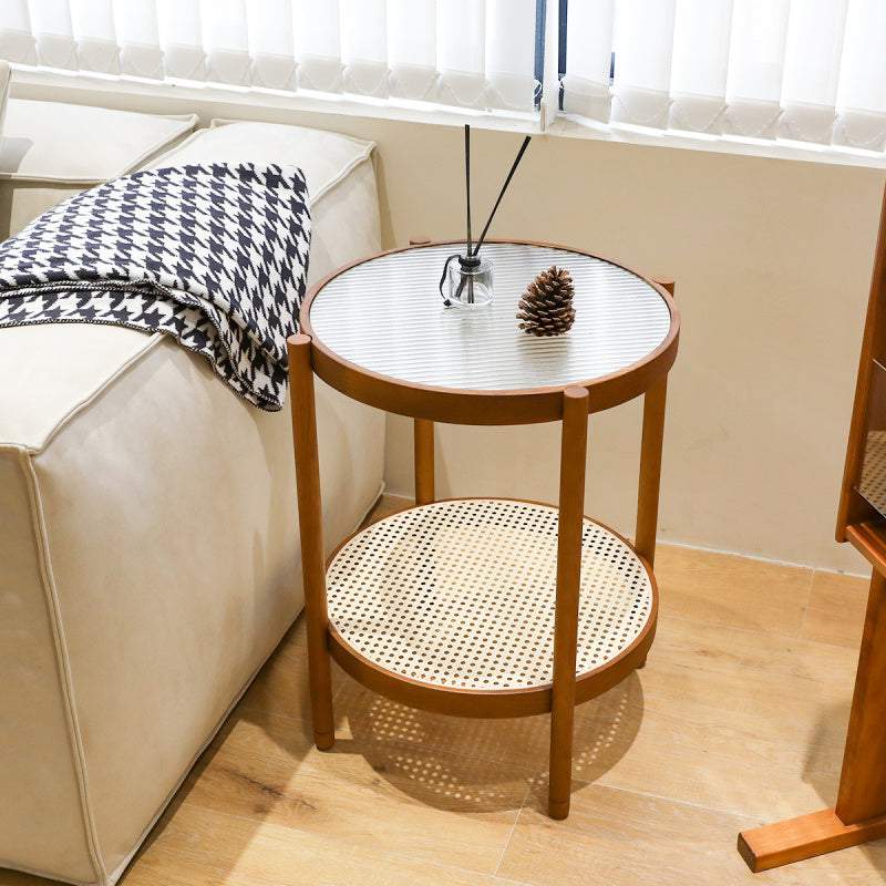 Modern Farmhouse Living Room Coffee Table Set Stylish and Elegant Nesting Round Wooden Table Side End table set for Living Room Bedroom1pc End Table