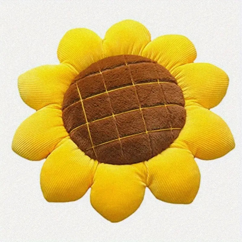 1pc Sizikato Extra Wide 16-Inch Plush Cushion - Super Soft Backrest Pillow with Sunflower Design, Non-Slip Base for Bed, Sofa, Office, Car - Ideal Gift for Home Decor, Reading, Gaming, Floral Decor - Hand Wash Only