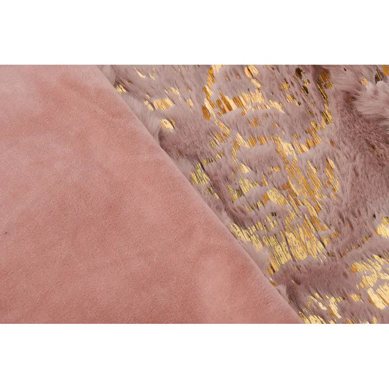 Luxury Chinchilla Faux Fur Gilded Dust Pink Pillow 22in. x 22in.