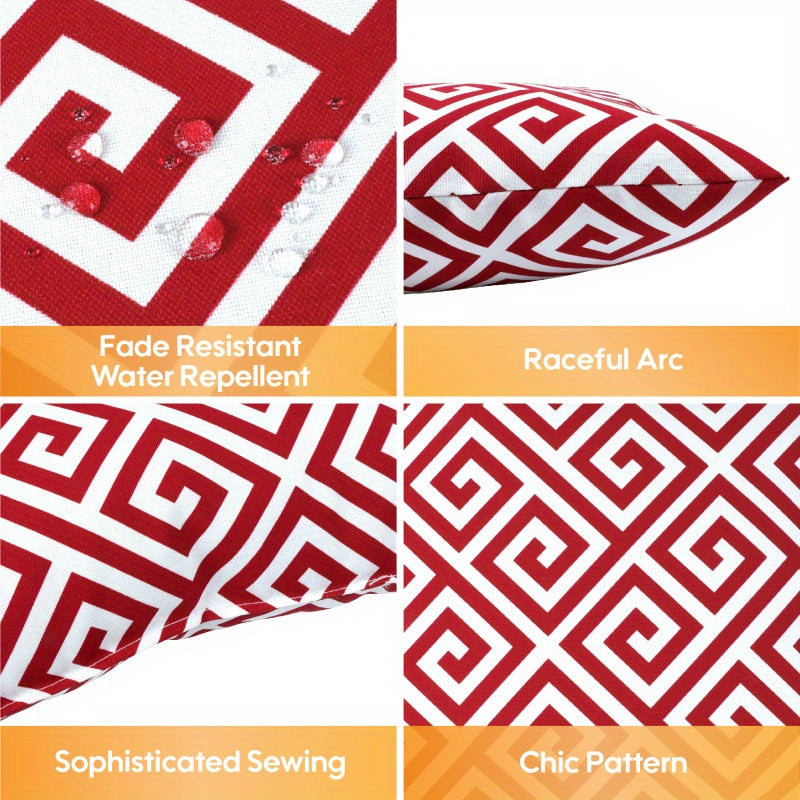 2 Pack Outdoor Throw Pillows Waterproof FadeResistant Patio Cushions for Garden Porch Poolside Furniture Soft Comfortable Decorative Pillow Covers 18x18 Inch RED