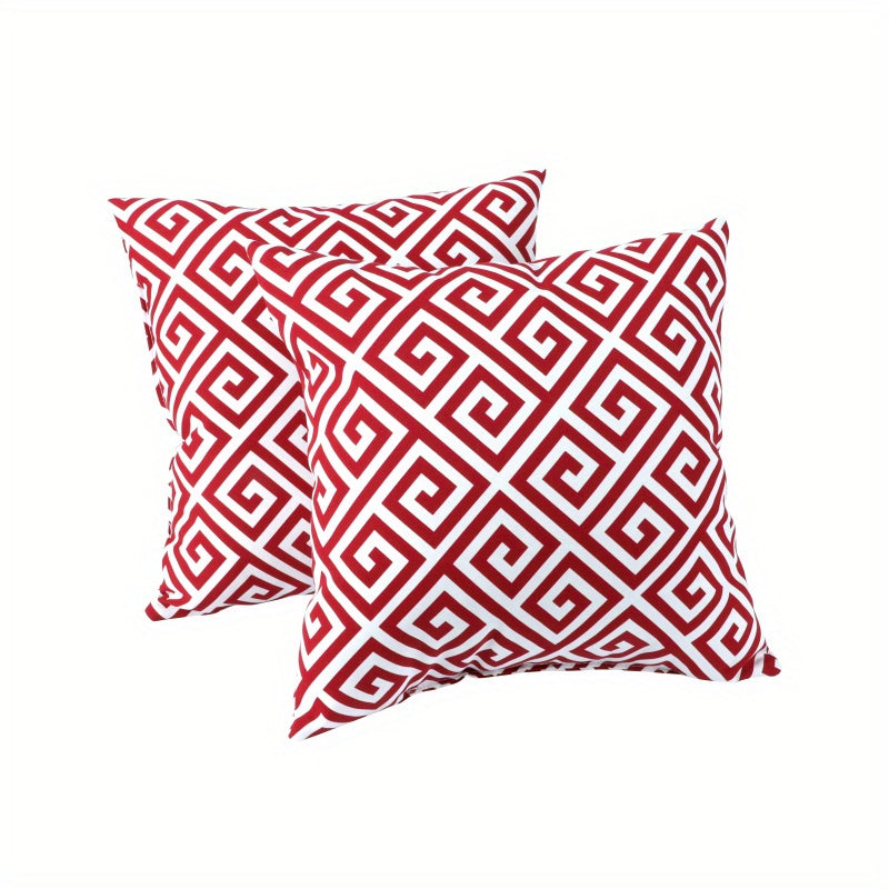 2 Pack Outdoor Throw Pillows Waterproof FadeResistant Patio Cushions for Garden Porch Poolside Furniture Soft Comfortable Decorative Pillow Covers 18x18 Inch RED