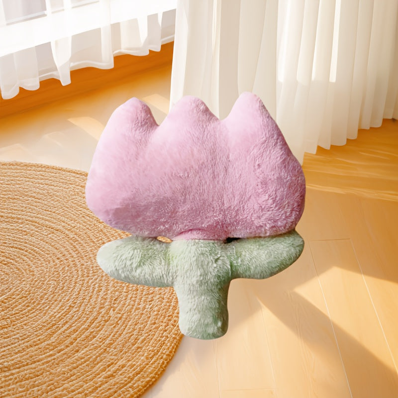 Flower Pillow - Soft Light Beige-Friendly Cloud-Like Touch, Contemporary Geometric Fantasy Design, 100% Acrylic Cover & Polyester Fill, Hand Wash Only, Multi-Use Home Decor & Gift for Teens & Adults (14+)