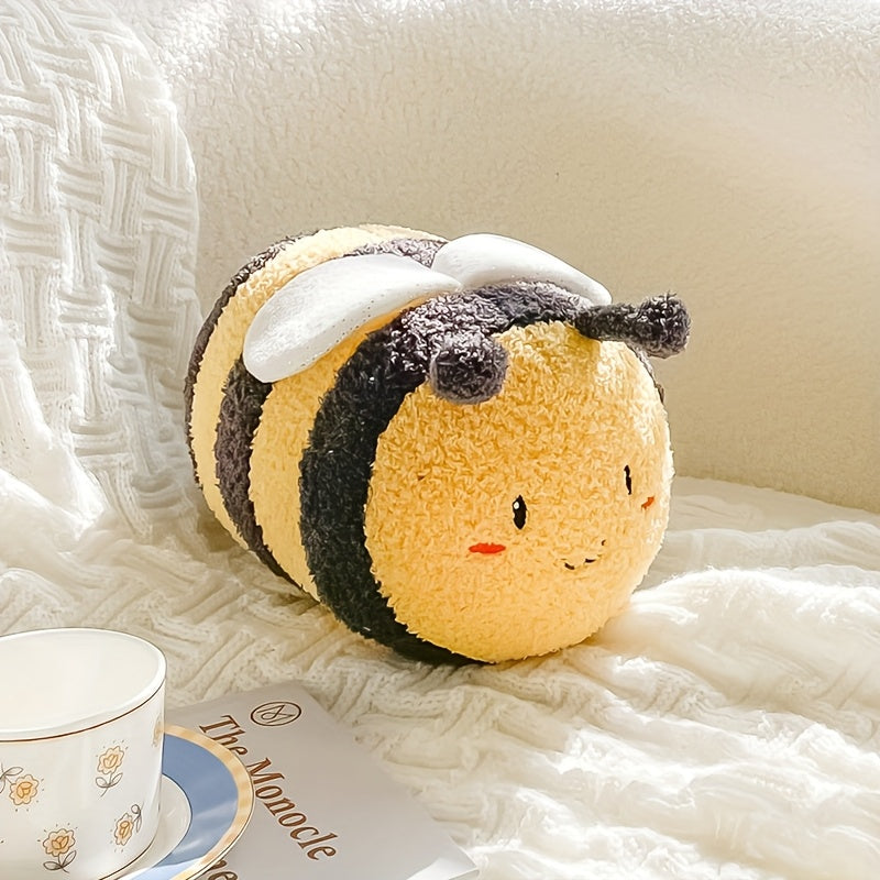 Cute Bee Pillow Soft Yellow Bee Plush Pillow | Adorable Cartoon Design with Cute Expression, Perfect for Birthday Gifts & Home Decor, Bee Decor, Polyester
