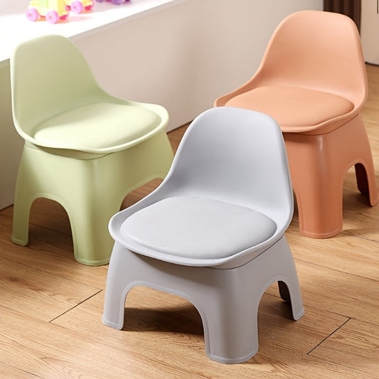 Portable Stool Modern, Portable, Compact, Durable Plastic Circular Stool, Household Chair, Small Stool, Backrest Chair, Sofa, Coffee Table, Low Stool, No Power Supply, No Wood, with Backrest, Suitable for Living Room, Indoor