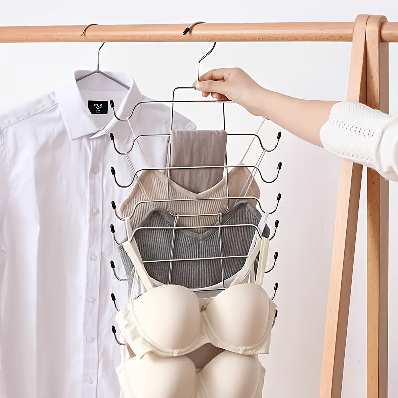 8-layer underwear vest multi-layer hanging rack! Foldable clothes rack for home hanging wardrobe, vest and tie rack, folding multi-layer storage rack, multiple quantity combination set