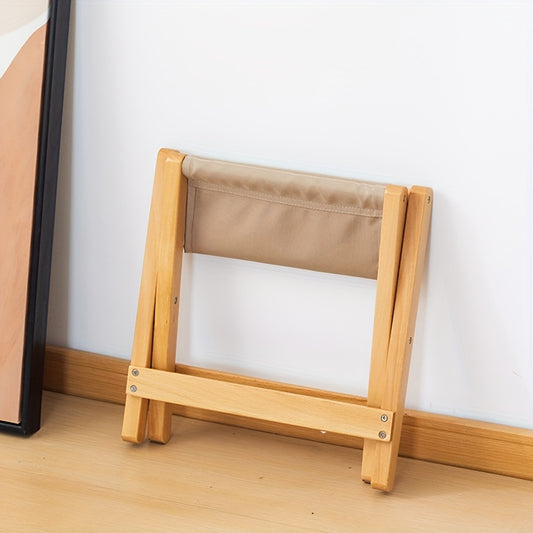 Portable Folding Chair Portable Folding Chair, Elegant White Fabric & Light Brown Wooden | Space-Saving Design for Living Room, Bedroom, or Office Decor, Indoor Use Only, No Assembly Needed, Office Chair|Minimalist Chair|Wooden Frame