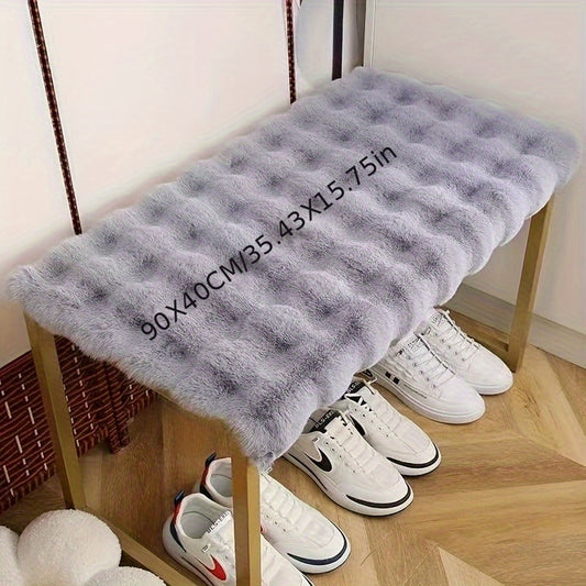 Plush Non-Slip Shoe Bench Cushion - Thick, Soft, and Machine Washable - Ideal for Entryway or Living Room Decor - Beige and Brown Textured Design, Shoe Storage Solution|Decorative Bench|Polyester Fiber Pad