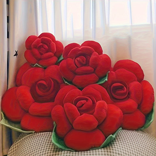 Vintage Rose Plush Wedding Pillow - Soft Machine-Washable Cushion for Romantic Home Decor, Elegant Table Centerpiece & Wedding Gift, Wedding Decorations, Decorative Pillow, Plush Fabric