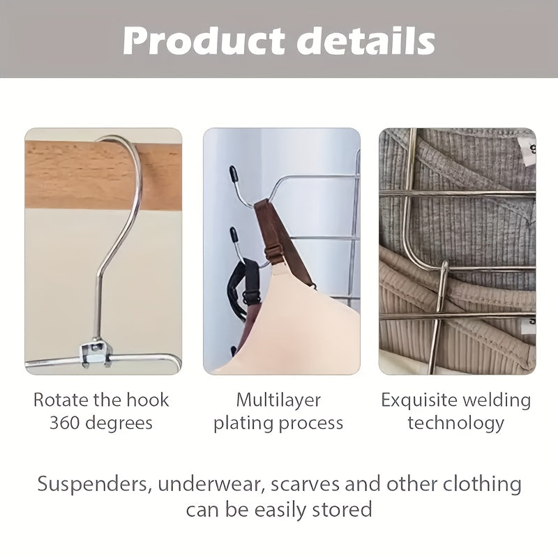 8-layer underwear vest multi-layer hanging rack! Foldable clothes rack for home hanging wardrobe, vest and tie rack, folding multi-layer storage rack, multiple quantity combination set