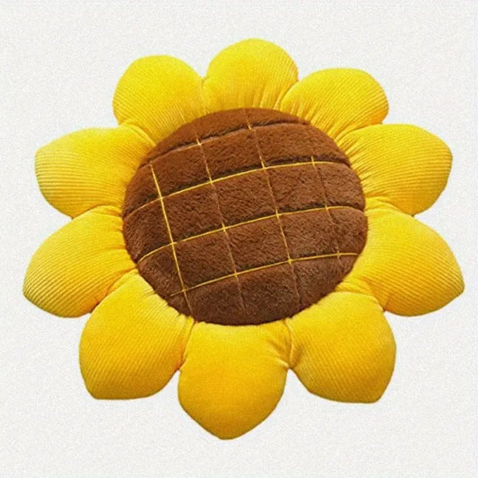 1pc Sizikato Extra Wide 16-Inch Plush Cushion - Super Soft Backrest Pillow with Sunflower Design, Non-Slip Base for Bed, Sofa, Office, Car - Ideal Gift for Home Decor, Reading, Gaming, Floral Decor - Hand Wash Only