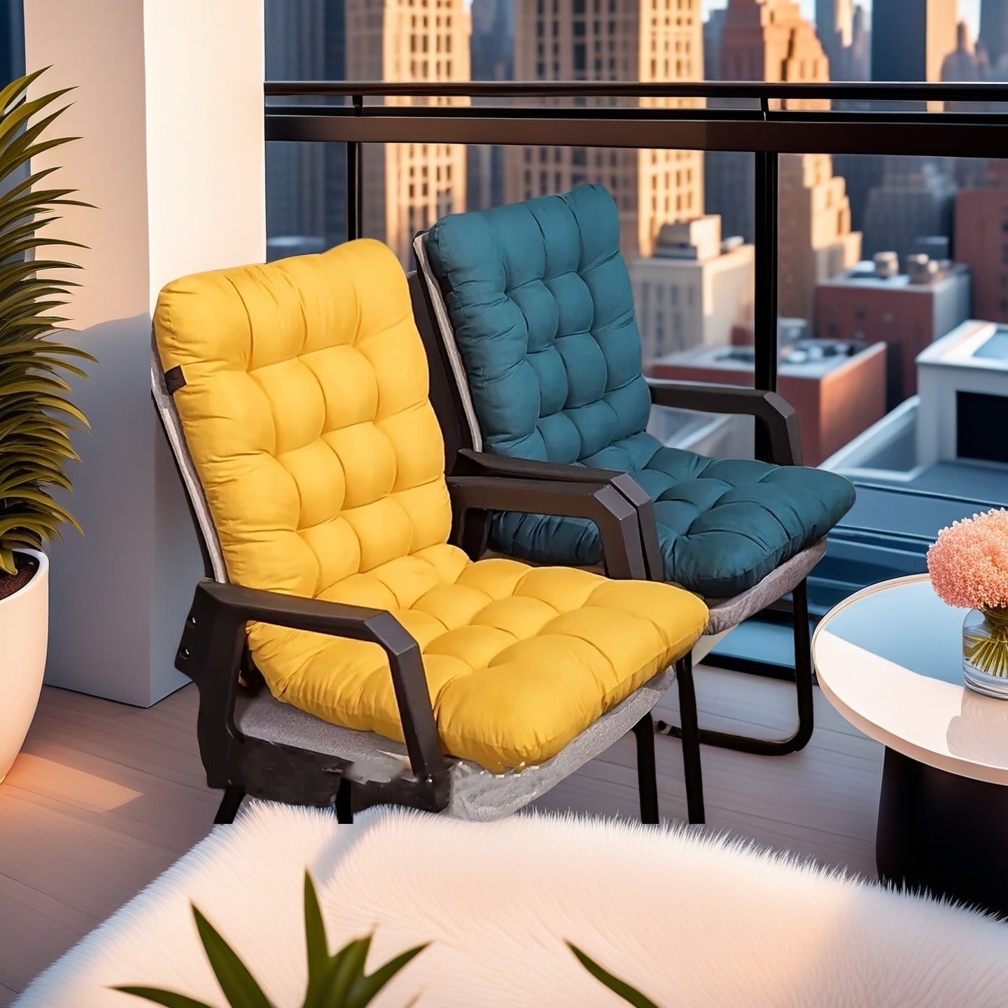 Ergonomic Folding Chair with Thick Fleece Cushion - Durable Polyester, Hand Wash Only, Classic Design for Home Office, Patio, Living Room - All-Season Comfort, Foldable Chair, Patio Seating, Modern Interior, Sturdy Frame