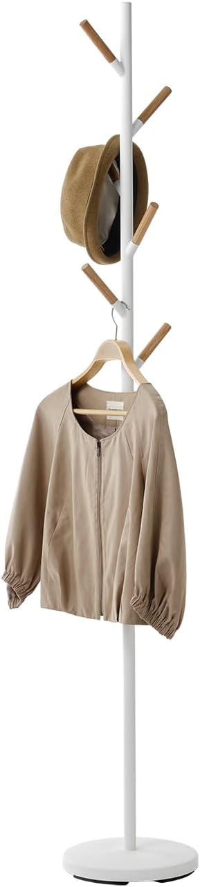 Regular Freestanding Clothes Rack with Wooden Hook, Space Saving, 177.8 cm - Steel