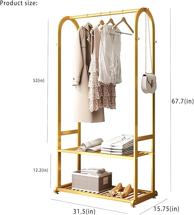 Gold Hanger, Heavy Duty Hanger with Base, Hanger for Hanging Clothes, Wardrobe Rack, Clothes Hanger, Coat, Shirt