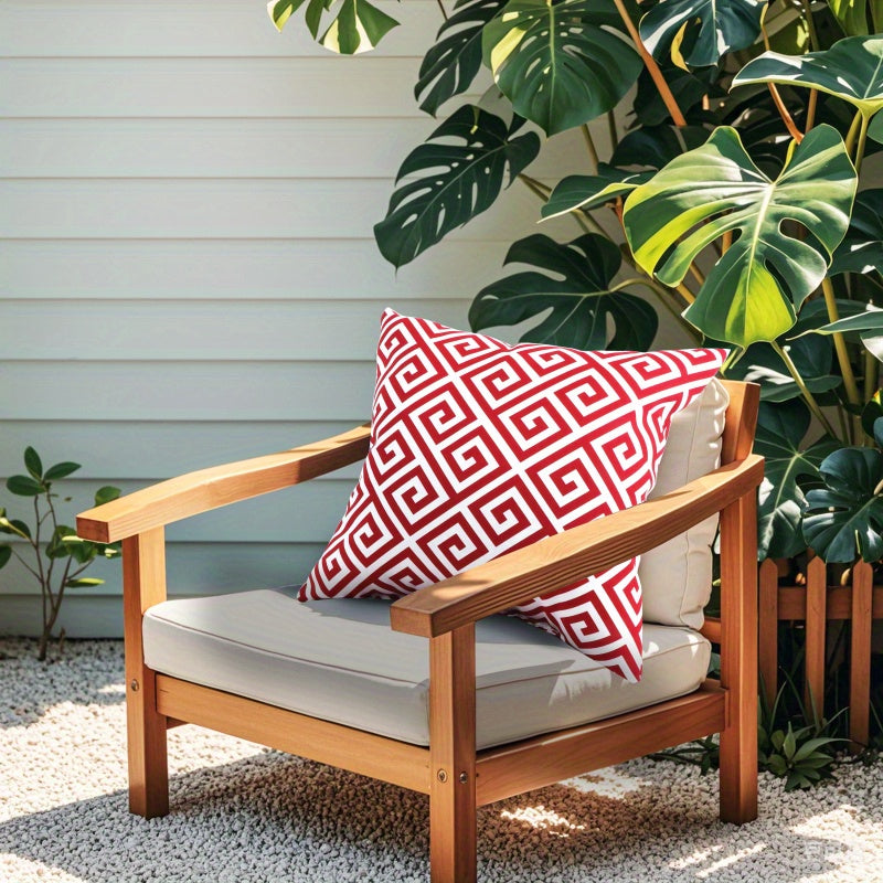2 Pack Outdoor Throw Pillows Waterproof FadeResistant Patio Cushions for Garden Porch Poolside Furniture Soft Comfortable Decorative Pillow Covers 18x18 Inch RED