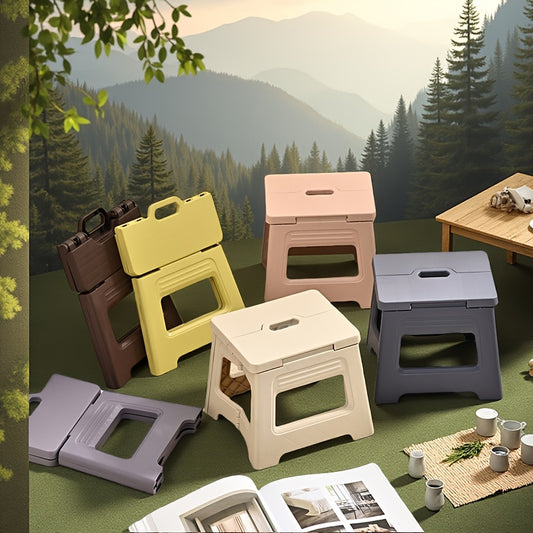 New Plastic Folding Chair, Portable Small Stool for Home Use, Lightweight Travel Folding Chair for Outdoor Camping and Fishing, Available in 3 Colors of Non-Slip Stool for Balcony Bathroom, Indoor\u002FOutdoor Dual-Purpose Storage Chair