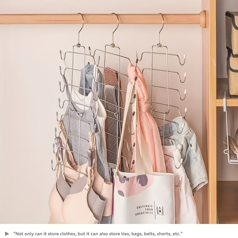 8-layer underwear vest multi-layer hanging rack! Foldable clothes rack for home hanging wardrobe, vest and tie rack, folding multi-layer storage rack, multiple quantity combination set