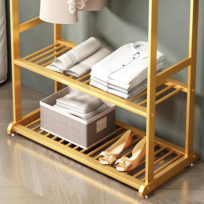 Gold Hanger, Heavy Duty Hanger with Base, Hanger for Hanging Clothes, Wardrobe Rack, Clothes Hanger, Coat, Shirt
