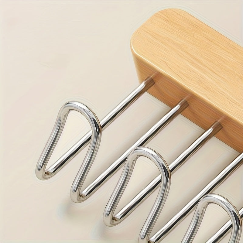 Luxury Wood Wall-Mounted Wardrobe with Pull-Out Design – Space-Saving Closet Organizer for Bras, Underwear, and Accessories, Features Multiple Hooks and Durable Metal Hangers