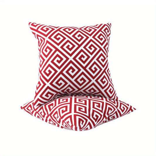 2 Pack Outdoor Throw Pillows Waterproof FadeResistant Patio Cushions for Garden Porch Poolside Furniture Soft Comfortable Decorative Pillow Covers 18x18 Inch RED
