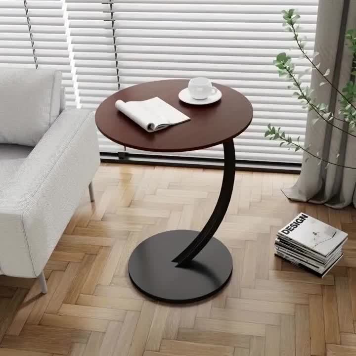Outdoor Round Side Table, Suitable for Living Rooms, Bedrooms, And Night Lamps, with Steel Frame, Ideal for Small Spaces, Space-saving Outdoor Coffee Table, Easy to Assemble, Perfect Gift for The New Year