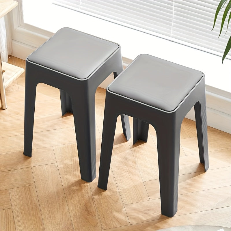 2 Pack Padded Chair, Make Up Vanity Stool, Chair For Makeup Vanity, Thick Seat With Rounded Corners And Polygonal Structure, Providing Stable Support, Suitable For Living Rooms And Bedrooms