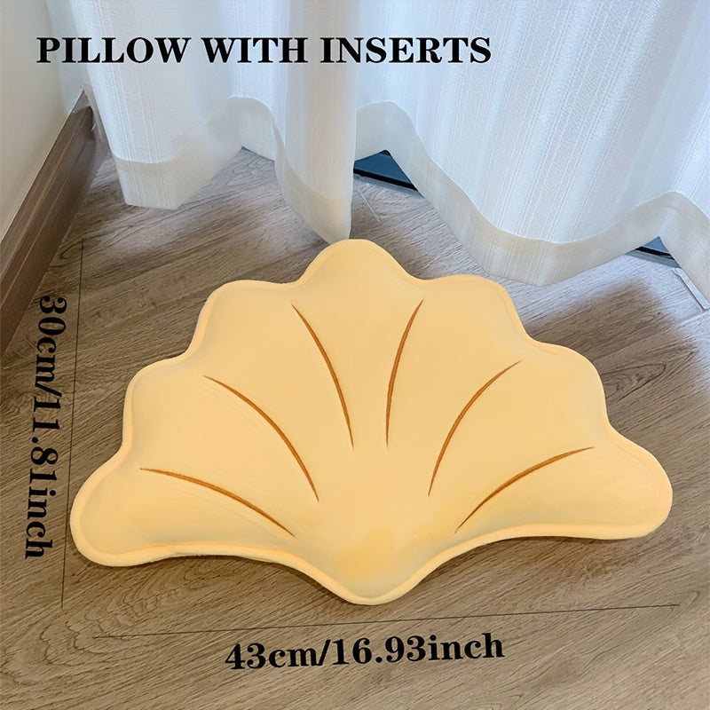 1pc Cute Ginkgo Leaf Shaped, Unique Pillow with Insert