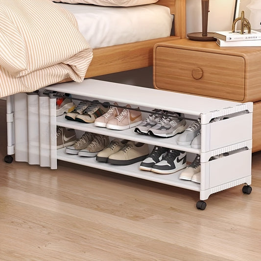 Space-Saving Storage Multi-Functional Under-Bed Storage Shelf | Space-Saving Cube Organizer, Plastic, Suitable for Dormitory and College Use