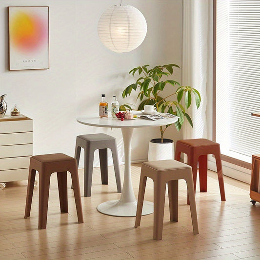 2 Pack Padded Chair, Make Up Vanity Stool, Chair For Makeup Vanity, Thick Seat With Rounded Corners And Polygonal Structure, Providing Stable Support, Suitable For Living Rooms And Bedrooms