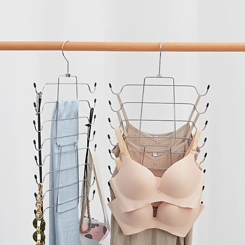 8-layer underwear vest multi-layer hanging rack! Foldable clothes rack for home hanging wardrobe, vest and tie rack, folding multi-layer storage rack, multiple quantity combination set