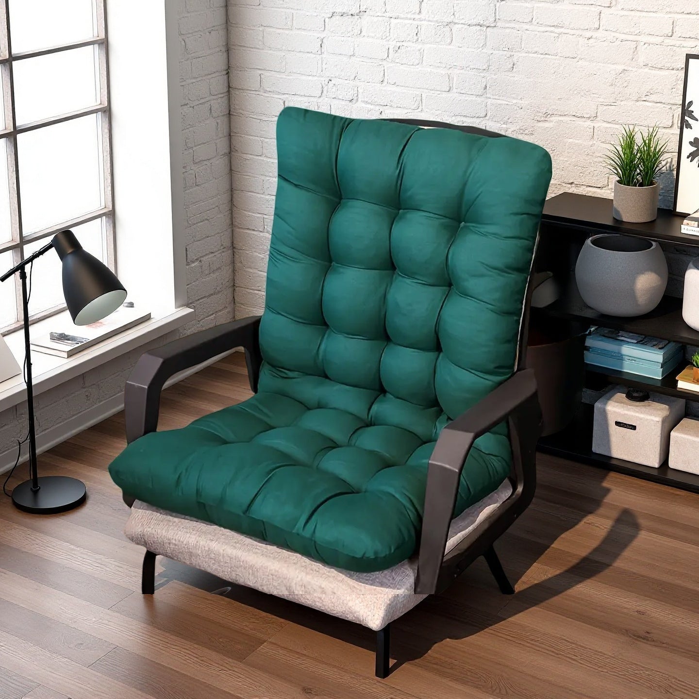 Ergonomic Folding Chair with Thick Fleece Cushion - Durable Polyester, Hand Wash Only, Classic Design for Home Office, Patio, Living Room - All-Season Comfort, Foldable Chair, Patio Seating, Modern Interior, Sturdy Frame