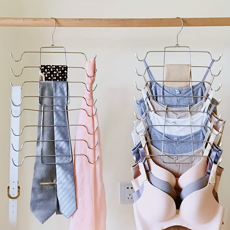 8-layer underwear vest multi-layer hanging rack! Foldable clothes rack for home hanging wardrobe, vest and tie rack, folding multi-layer storage rack, multiple quantity combination set