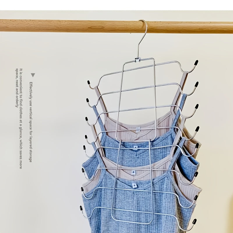8-layer underwear vest multi-layer hanging rack! Foldable clothes rack for home hanging wardrobe, vest and tie rack, folding multi-layer storage rack, multiple quantity combination set