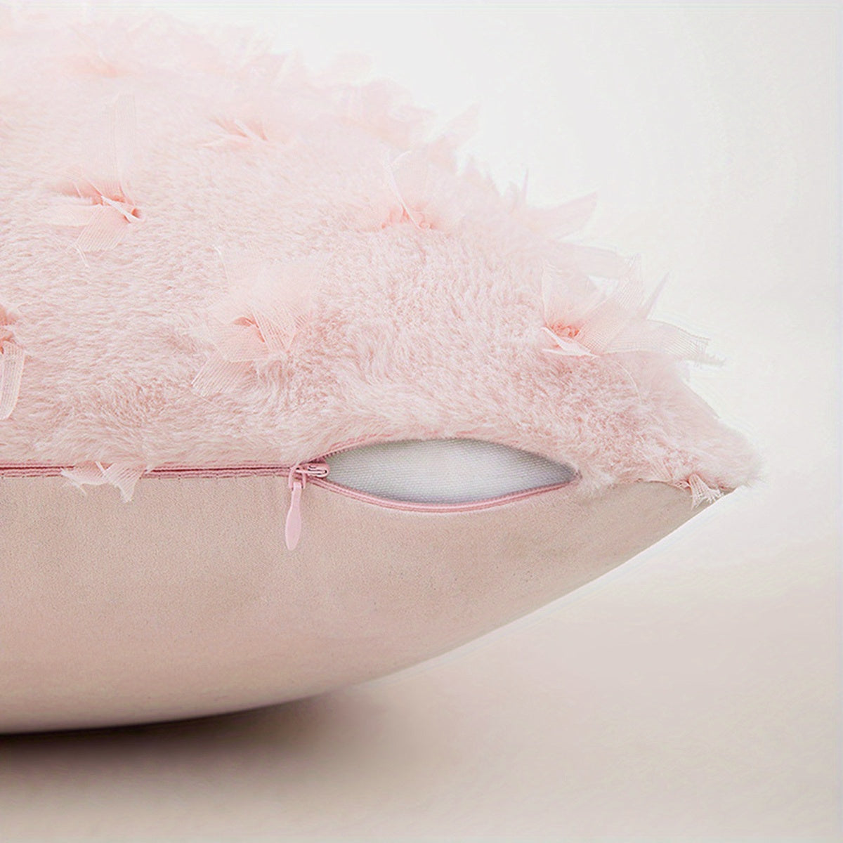 Rabbit Down Embroidered Pillow, Imitation Rabbit Fur, Soft Ins, Bay Window Cushion, Sofa, Plush Pillowcase