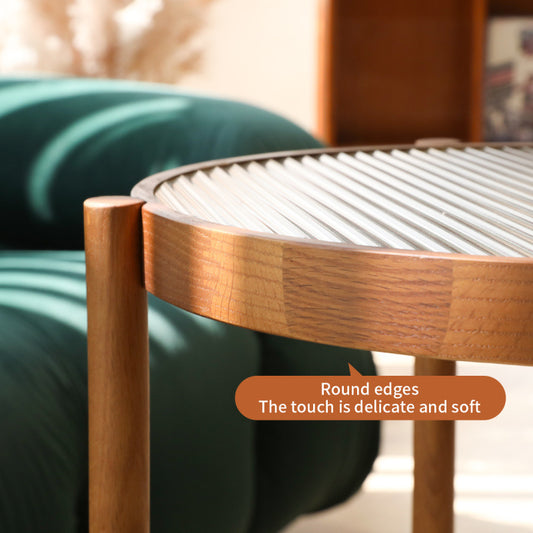 Modern Farmhouse Living Room Coffee Table Set Stylish and Elegant Nesting Round Wooden Table Side End table set for Living Room Bedroom1pc End Table
